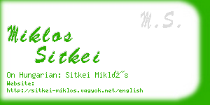 miklos sitkei business card